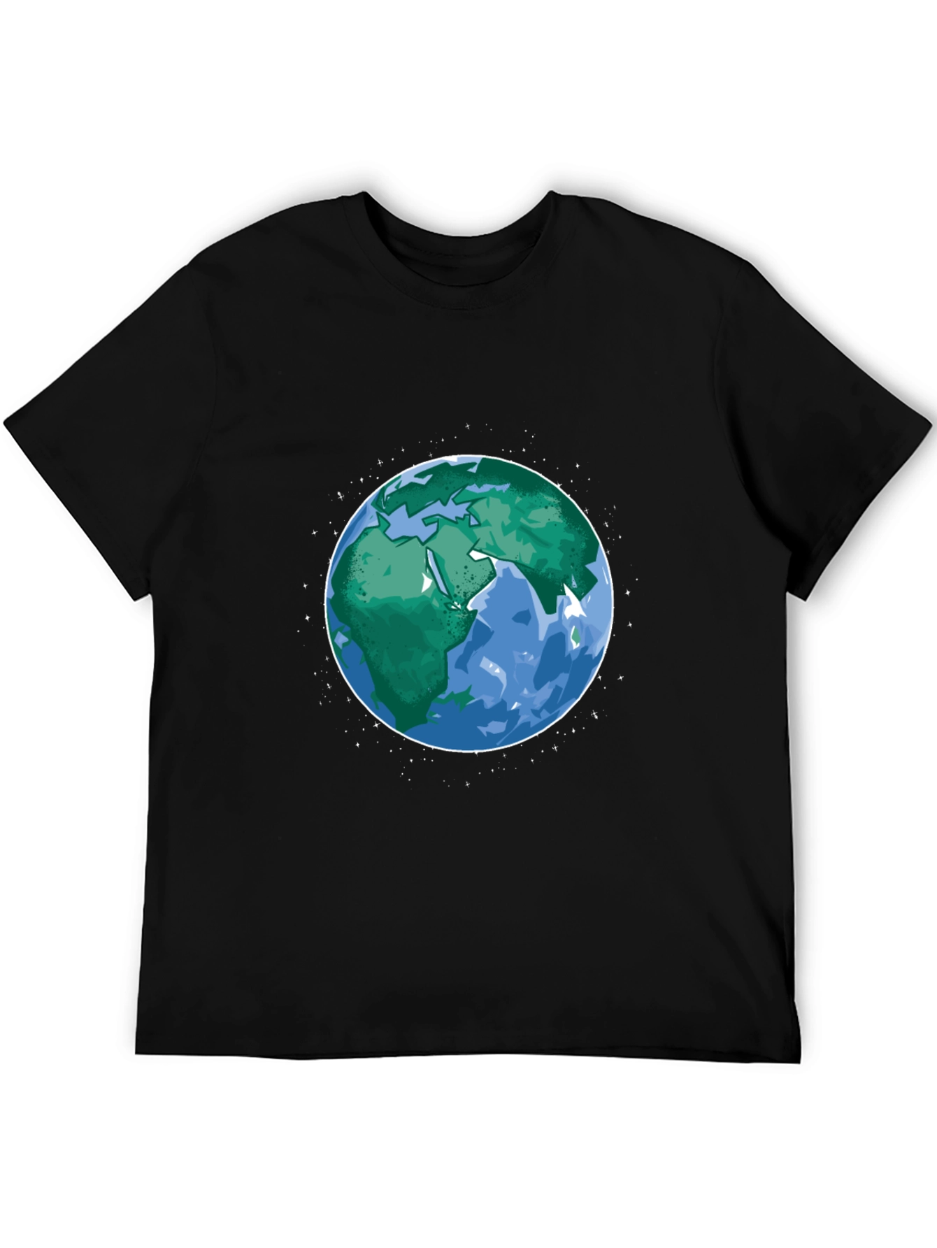Earth Graphic Print Mens Black T-Shirt