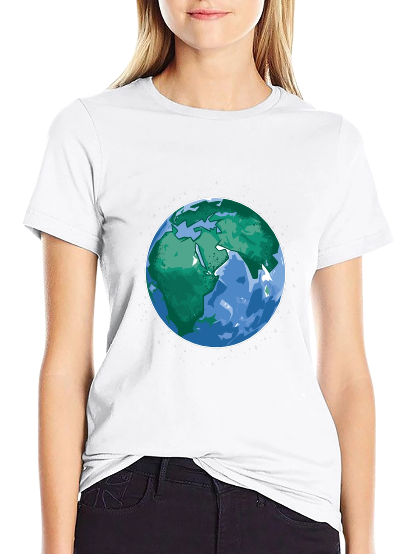 Earth Graphic Print Mens Black T-Shirt