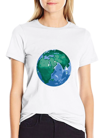 Earth Graphic Print Mens Black T-Shirt