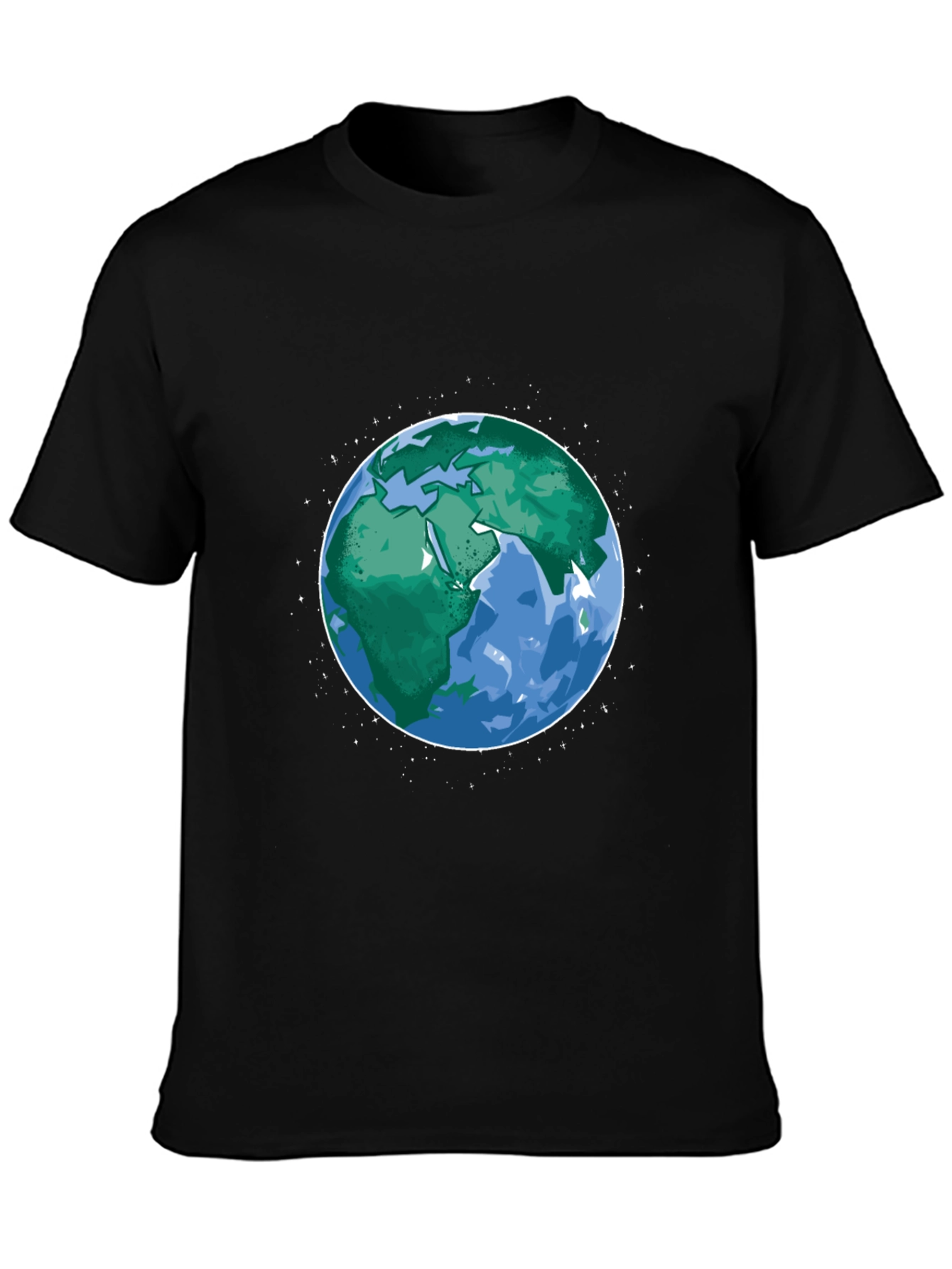Earth Graphic Print Mens Black T-Shirt