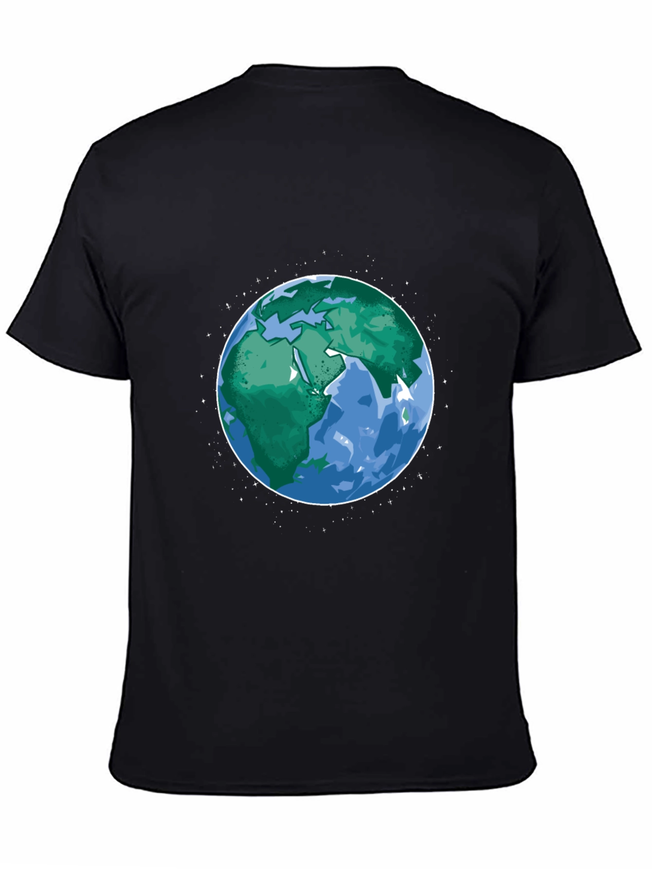 Earth Graphic Print Mens Black T-Shirt