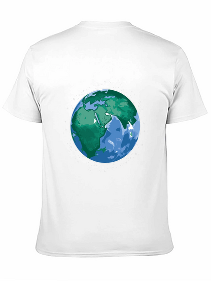 Earth Graphic Print Mens Black T-Shirt