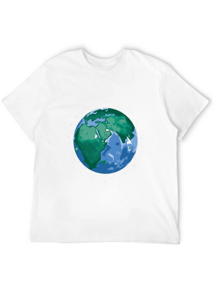 Earth Graphic Print Mens Black T-Shirt