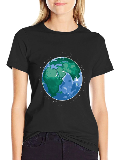 Earth Graphic Print Mens Black T-Shirt