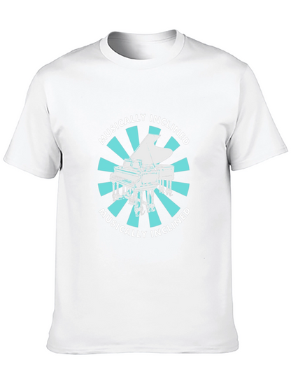 Musically Inclined Piano Graphic Tee - Black