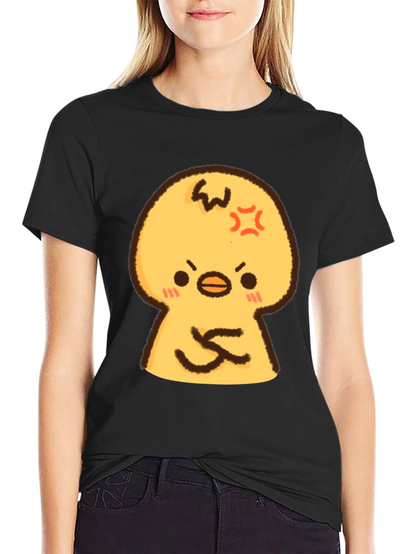 Angry Chick Cartoon Graphic T-Shirt