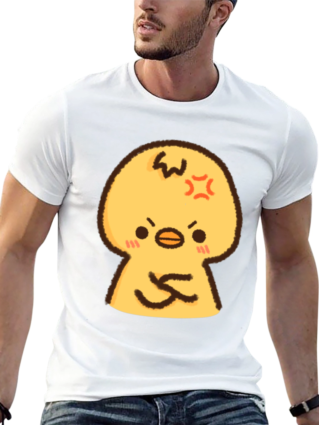 Angry Chick Cartoon Graphic T-Shirt