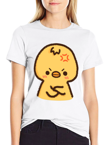 Angry Chick Cartoon Graphic T-Shirt