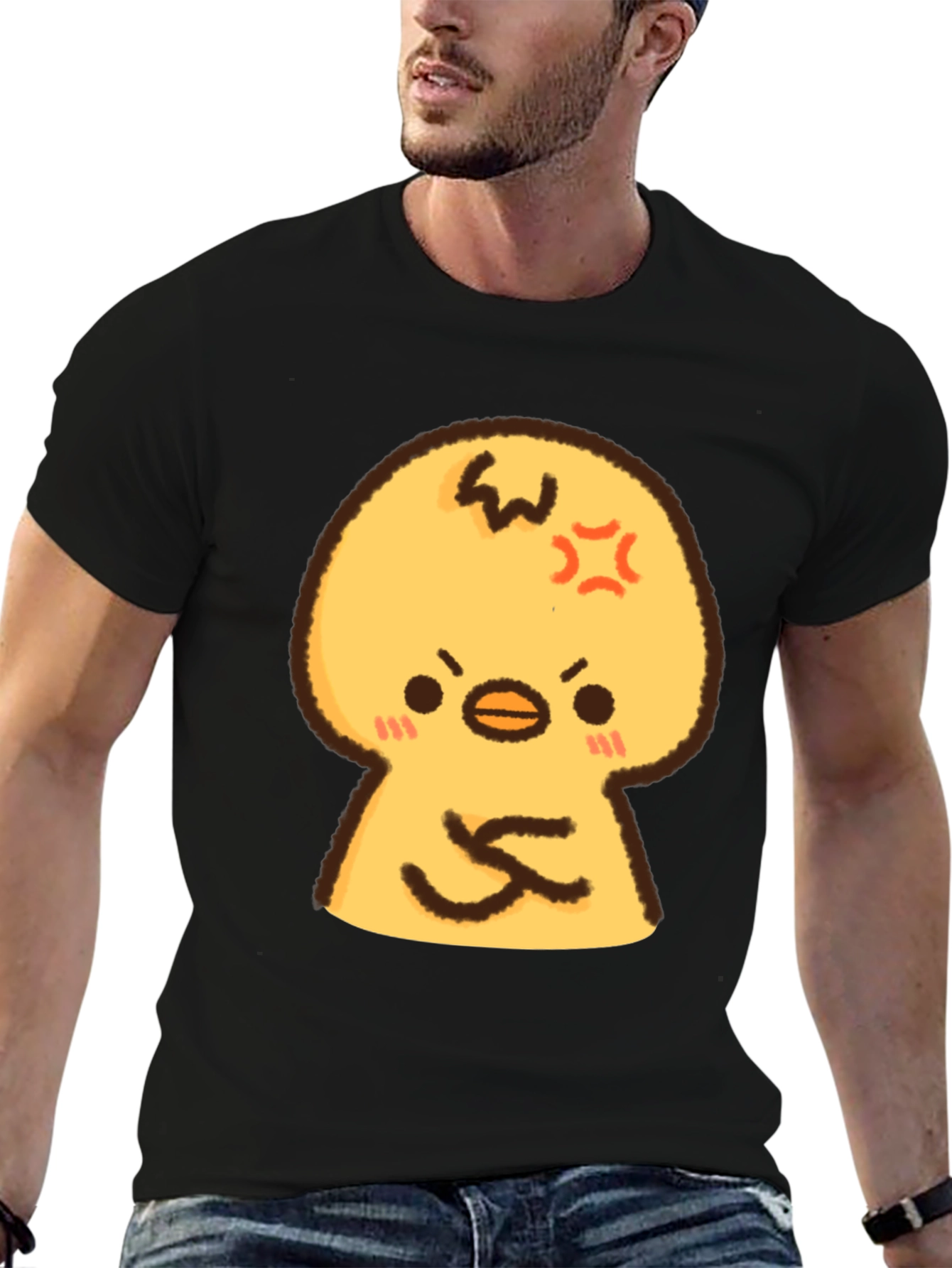 Angry Chick Cartoon Graphic T-Shirt