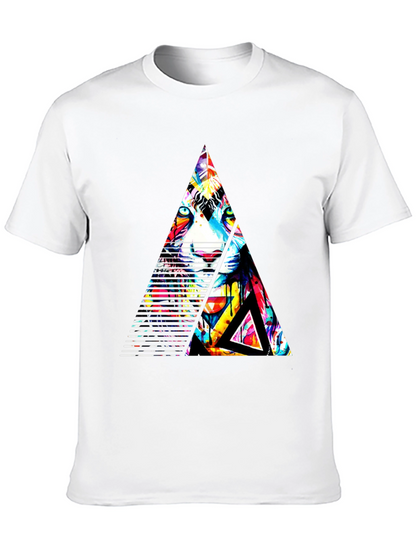 Abstract Triangle Tiger Graphic Tee