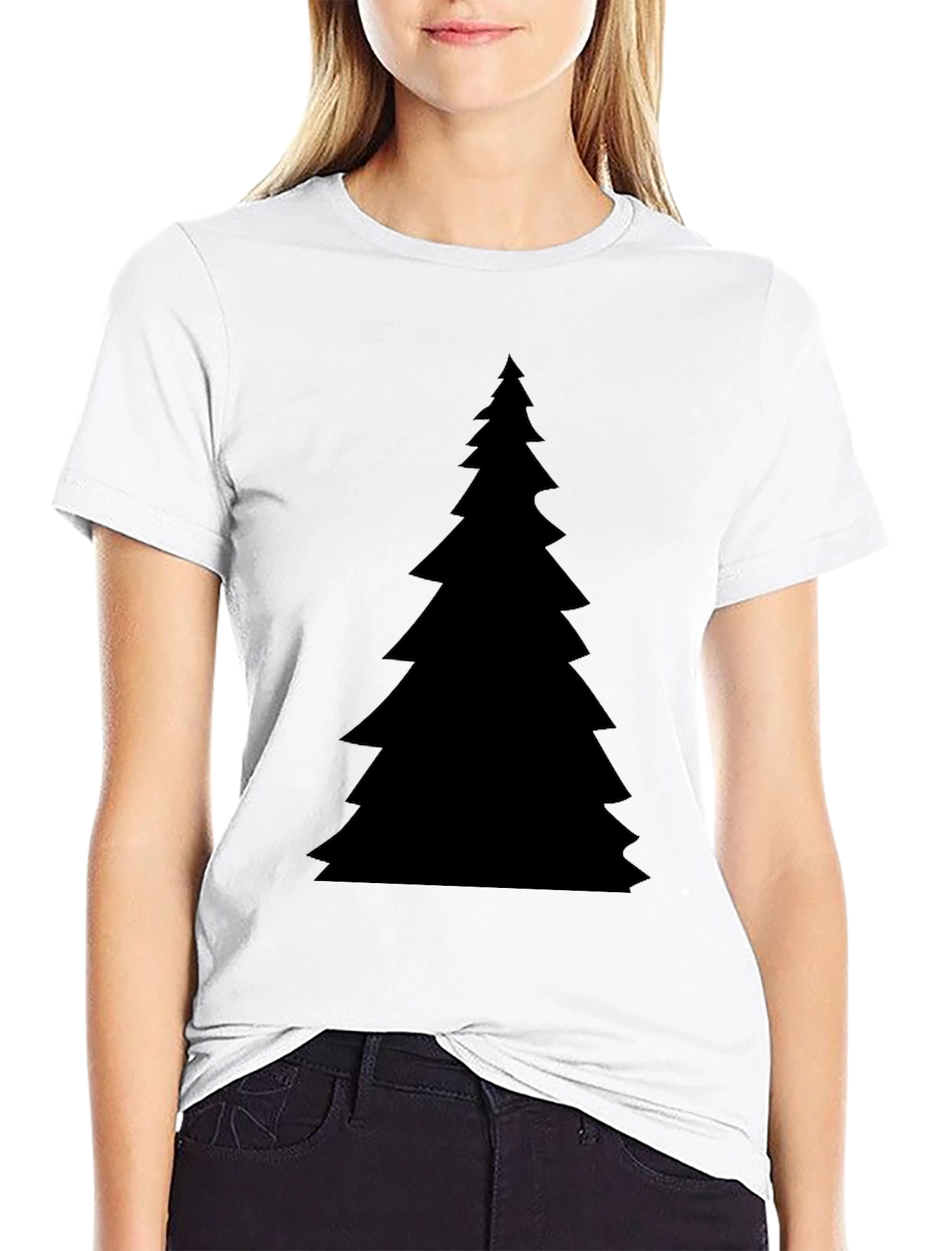 Christmas Tree Graphic Black T-Shirt