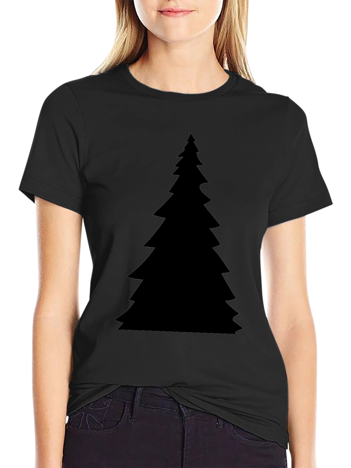 Christmas Tree Graphic Black T-Shirt