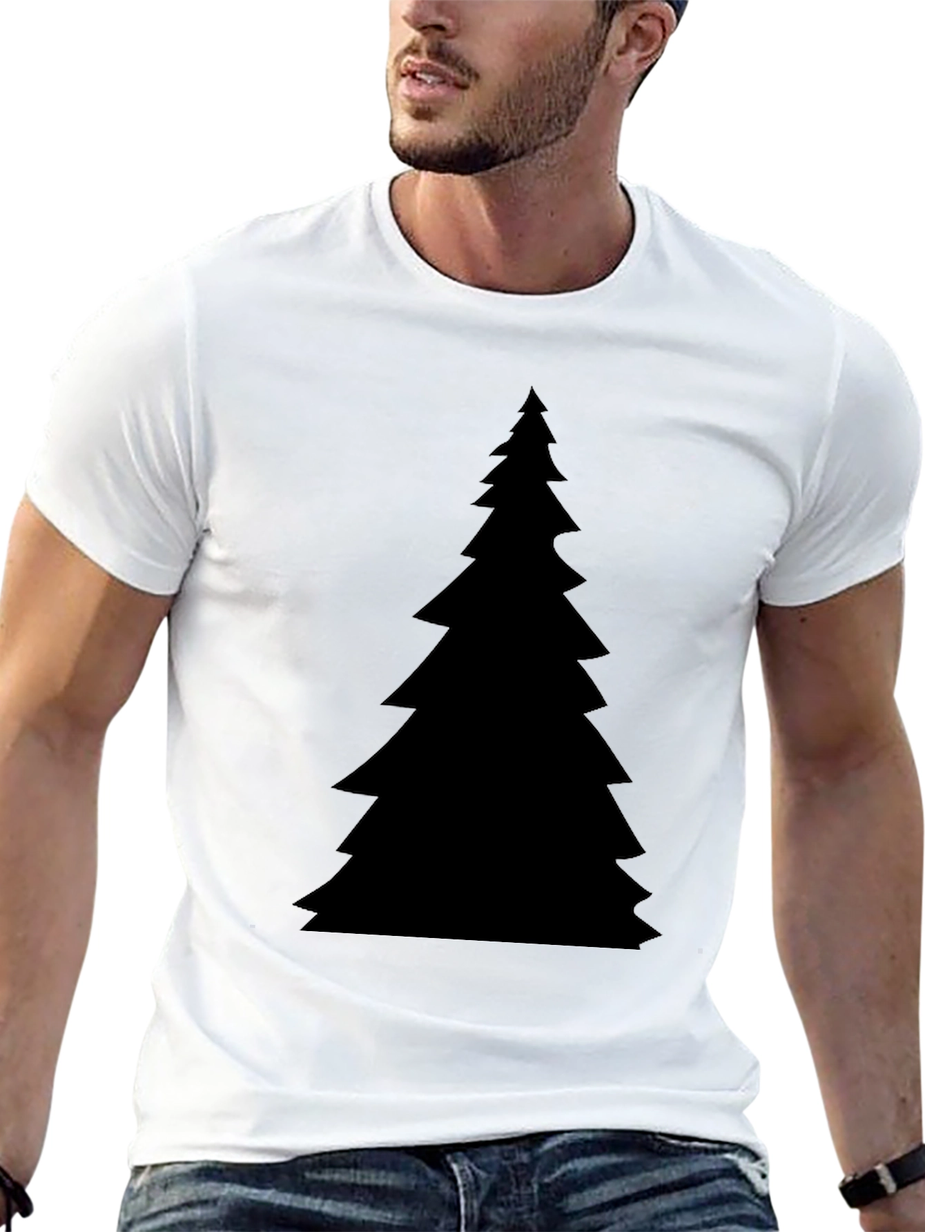 Christmas Tree Graphic Black T-Shirt