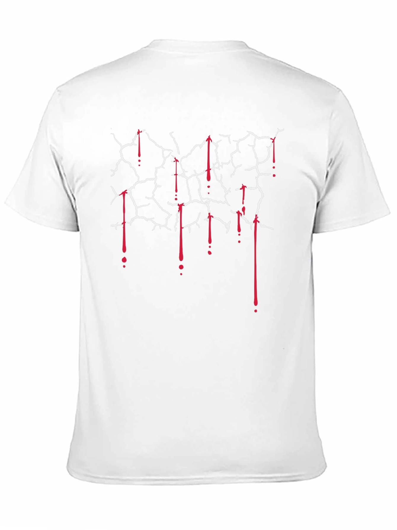 Cracked Wall with Blood Drips Graphic Tee