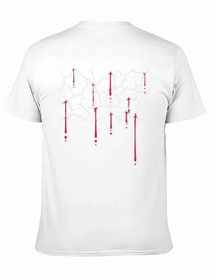Cracked Wall with Blood Drips Graphic Tee