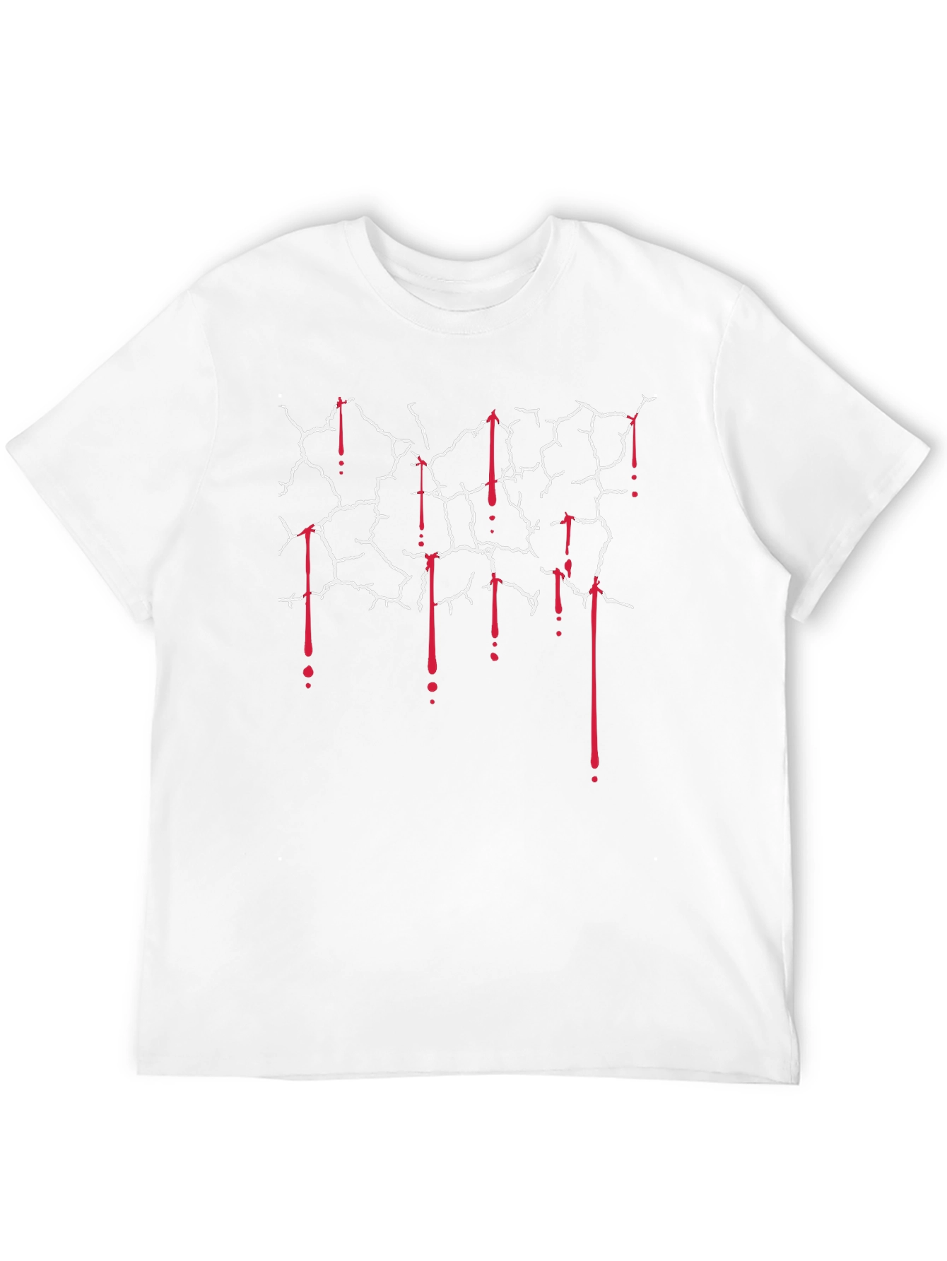 Cracked Wall with Blood Drips Graphic Tee