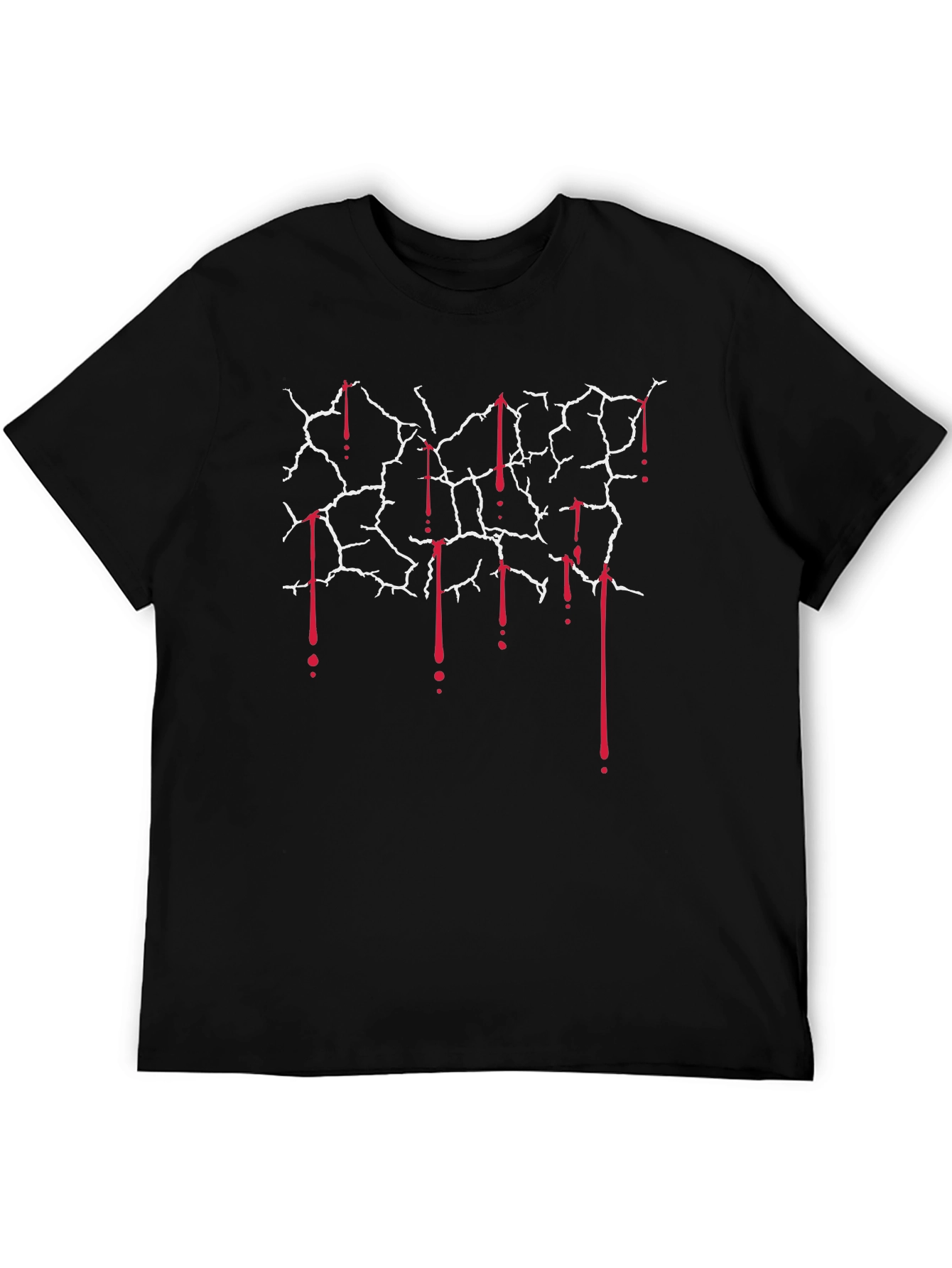 Cracked Wall with Blood Drips Graphic Tee