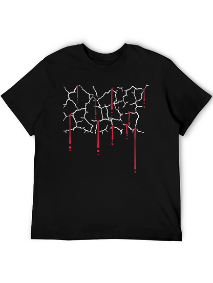 Cracked Wall with Blood Drips Graphic Tee