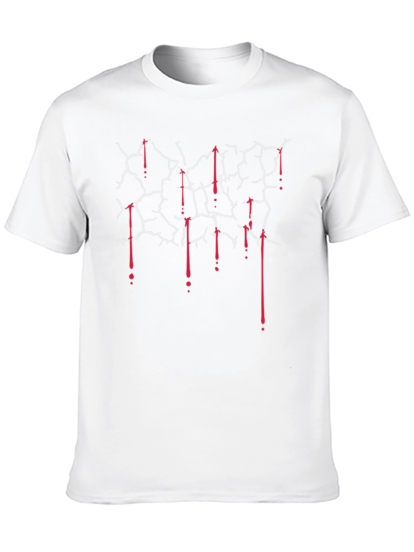 Cracked Wall with Blood Drips Graphic Tee