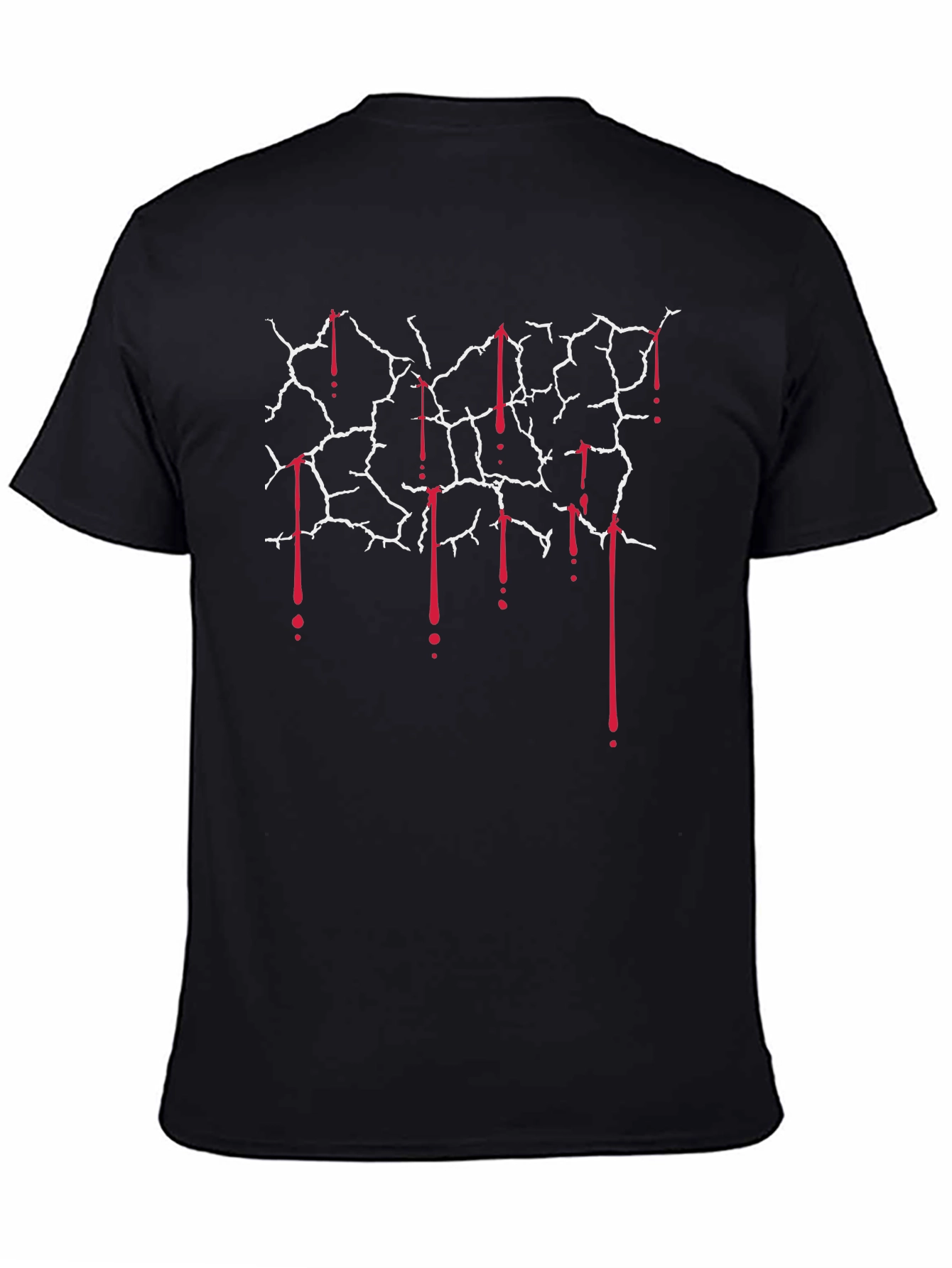 Cracked Wall with Blood Drips Graphic Tee