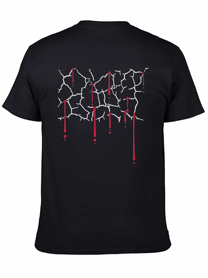Cracked Wall with Blood Drips Graphic Tee