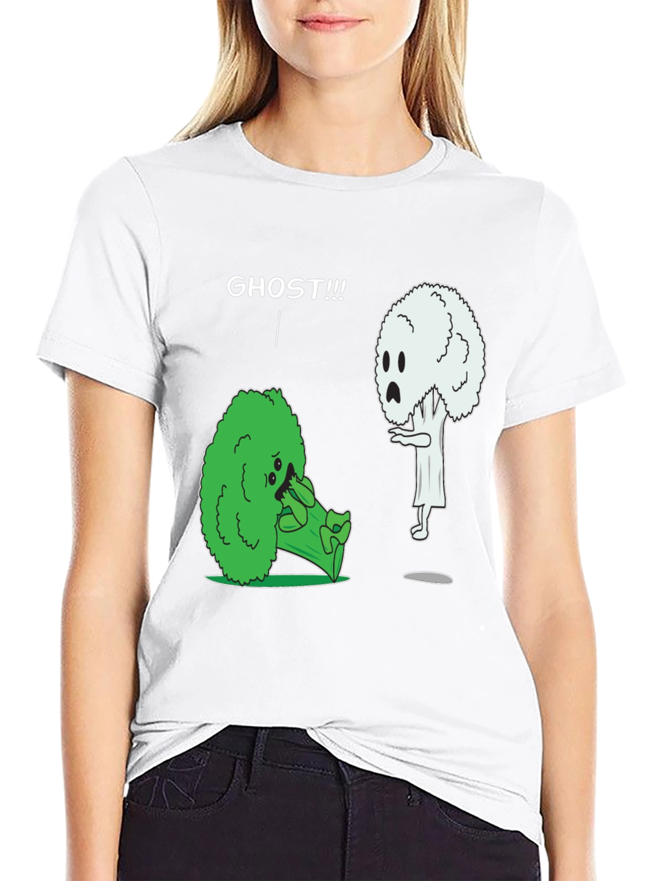 Broccoli Ghost Humor Graphic T-Shirt