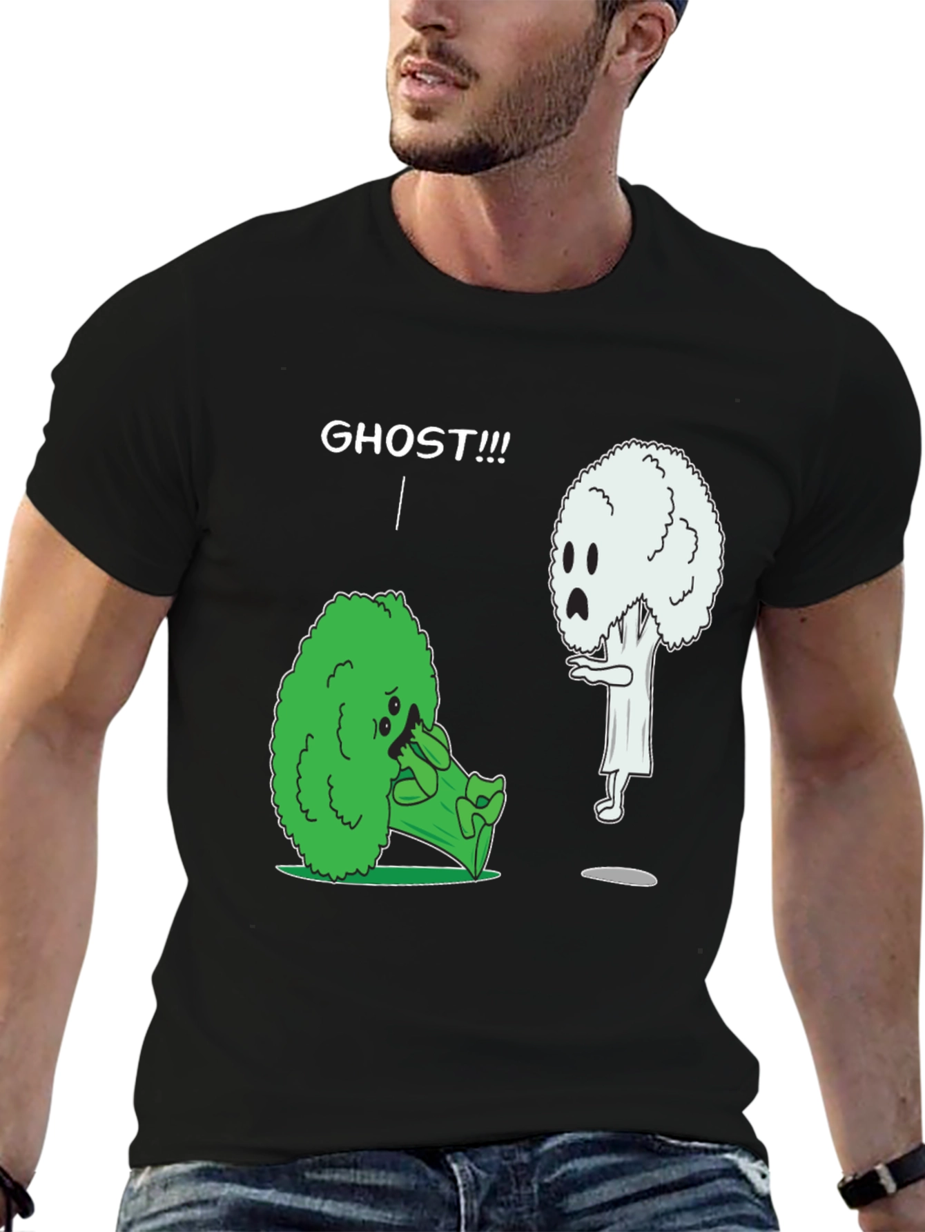 Broccoli Ghost Humor Graphic T-Shirt
