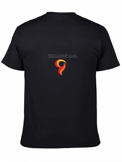 Black T-Shirt with Abstract Flame Graphic