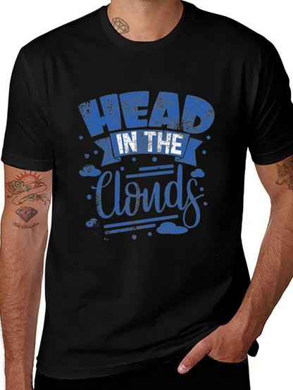 Head in the Clouds Graphic Print Black T-Shirt