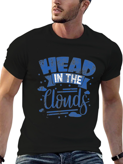 Head in the Clouds Graphic Print Black T-Shirt