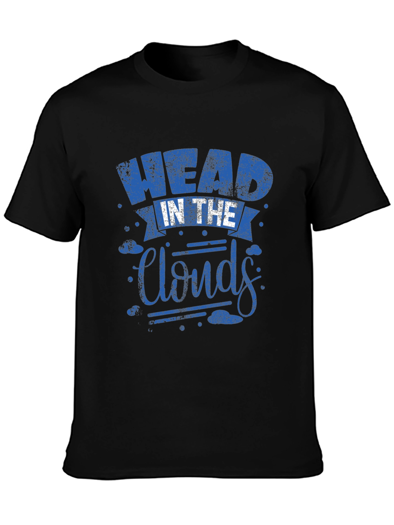 Head in the Clouds Graphic Print Black T-Shirt