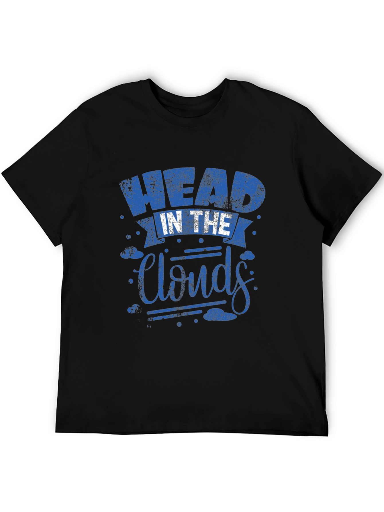 Head in the Clouds Graphic Print Black T-Shirt