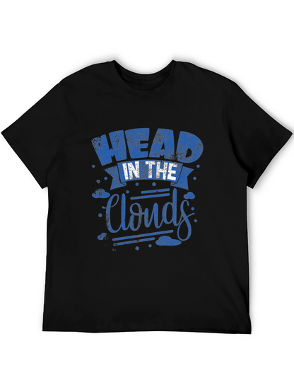 Head in the Clouds Graphic Print Black T-Shirt