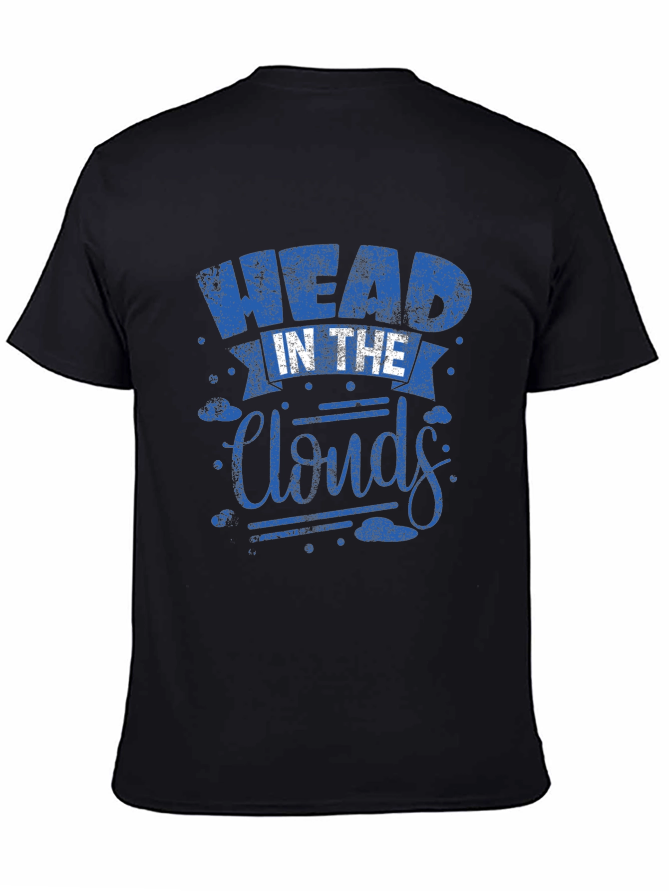 Head in the Clouds Graphic Print Black T-Shirt