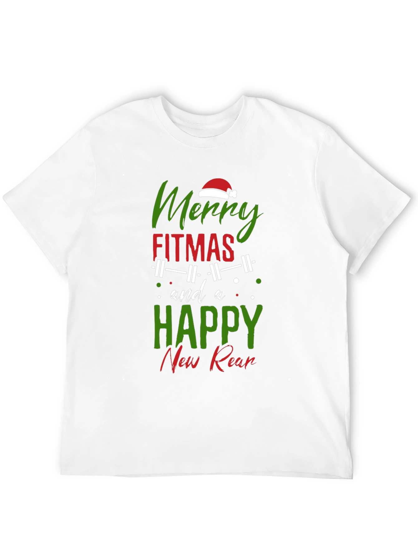 Merry Fitmas Black T-Shirt: Holiday Gym Apparel