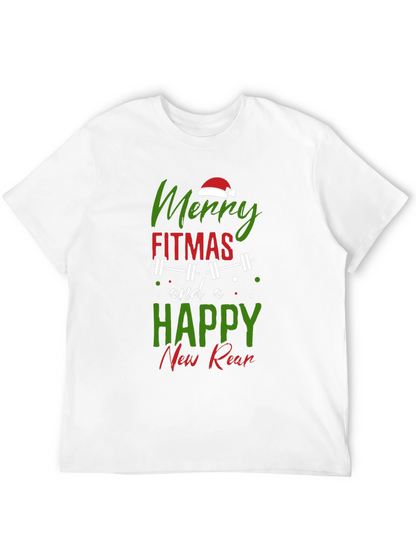 Merry Fitmas Black T-Shirt: Holiday Gym Apparel