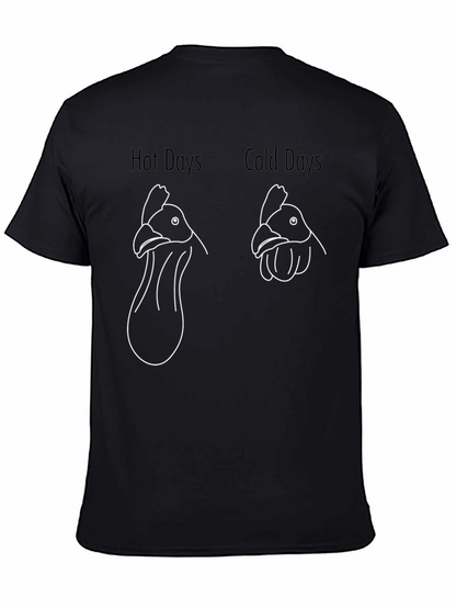 Funny Chicken Hot Cold Days Graphic Tee