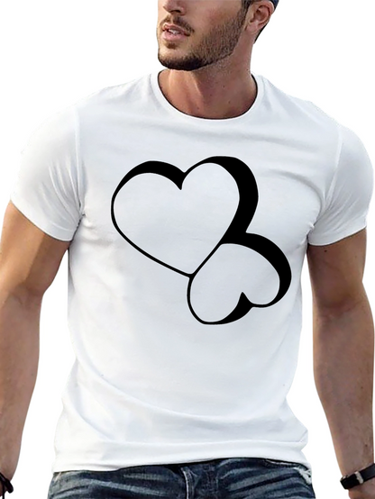 Stylish Black Heart Graphic Tee - Modern Casual Wear