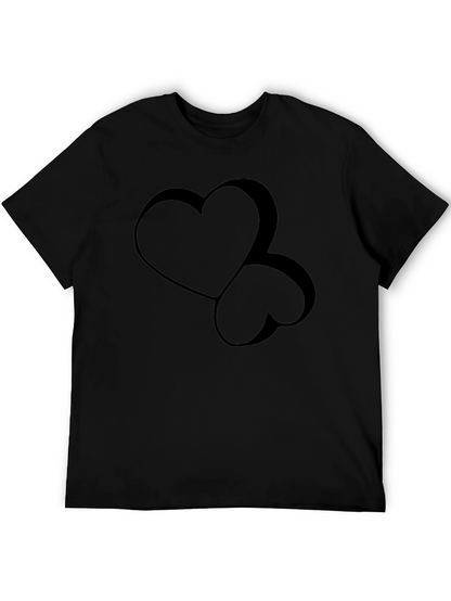 Stylish Black Heart Graphic Tee - Modern Casual Wear