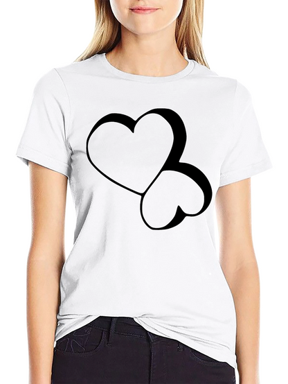 Stylish Black Heart Graphic Tee - Modern Casual Wear