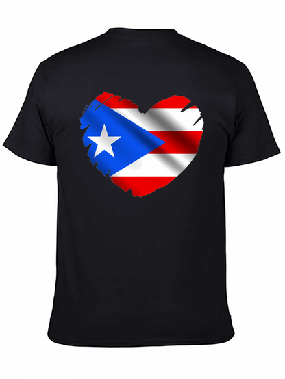 Puerto Rico Flag Heart Graphic T-Shirt