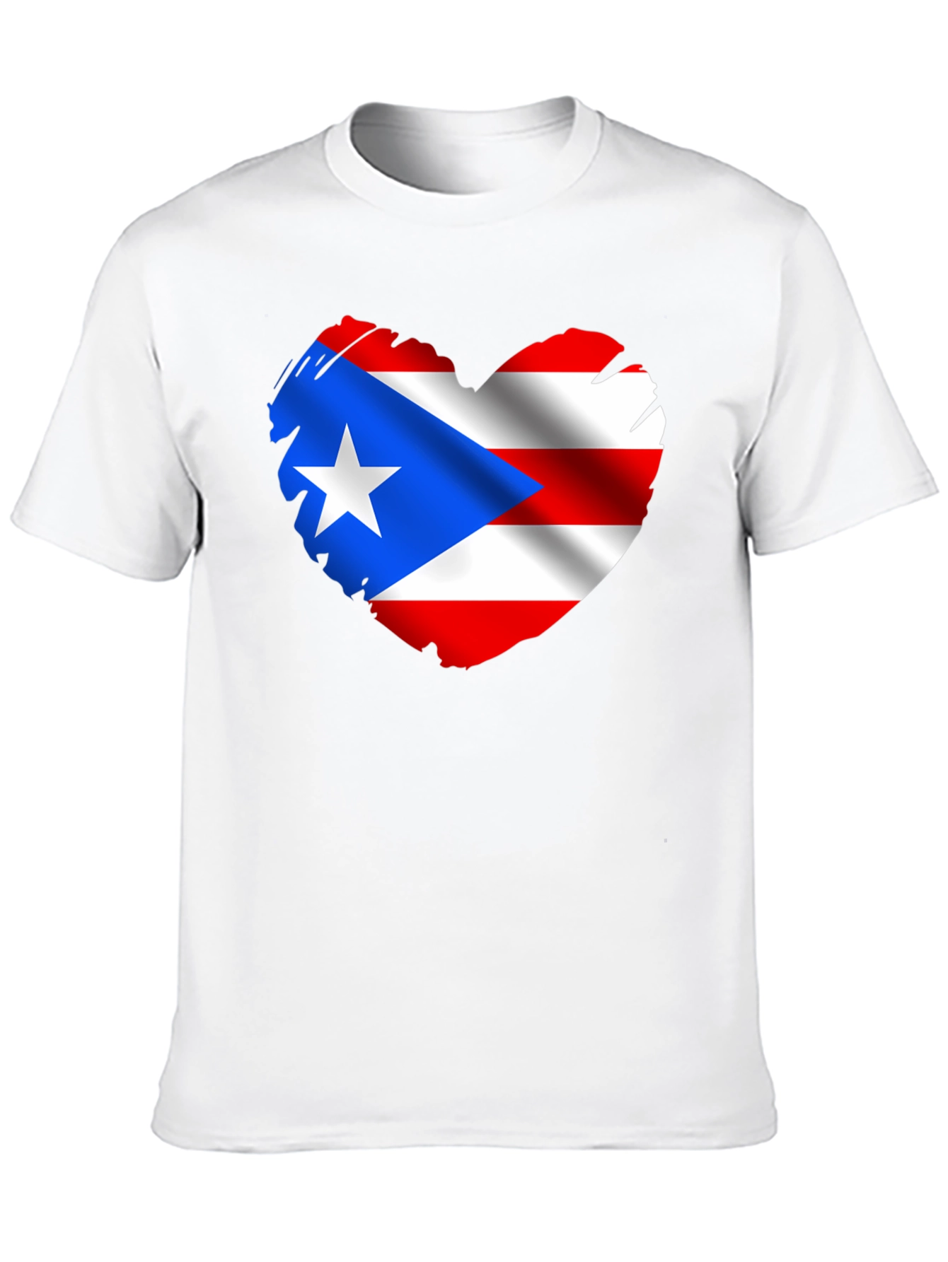 Puerto Rico Flag Heart Graphic T-Shirt