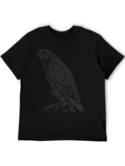 Mens Black T-Shirt with Eagle Graphic Print
