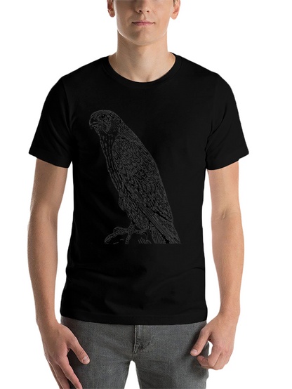 Mens Black T-Shirt with Eagle Graphic Print