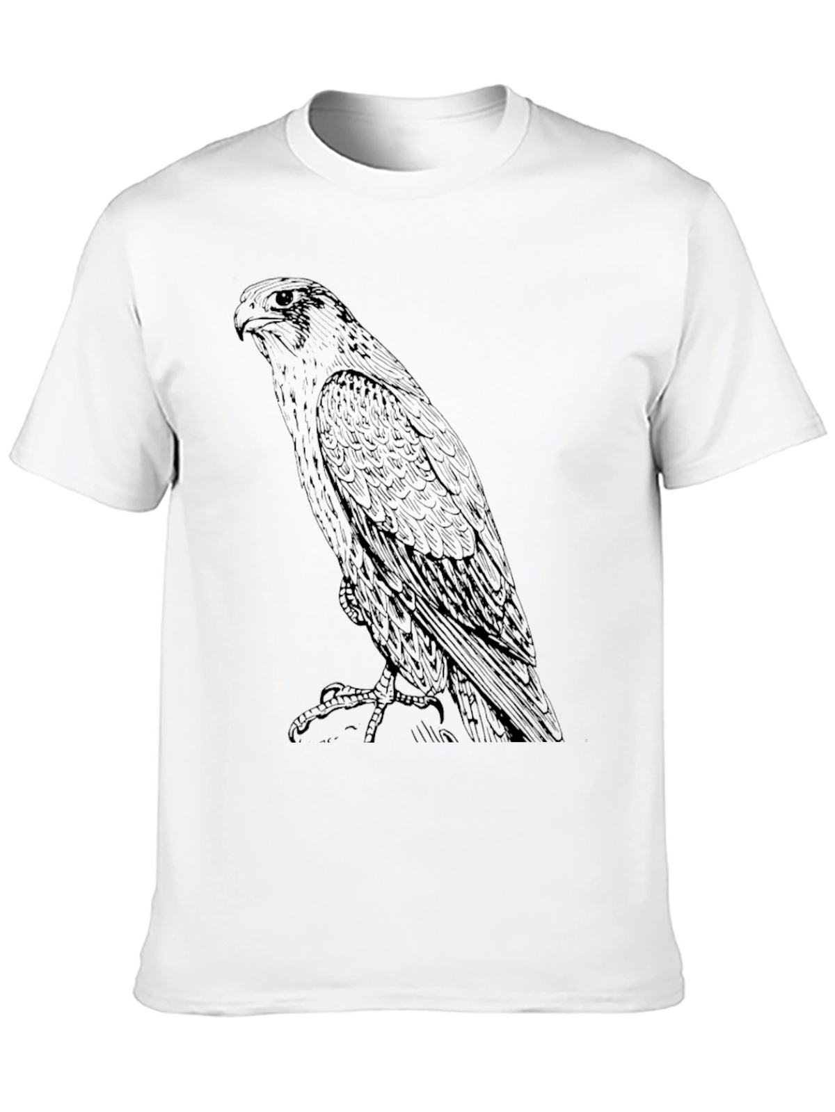 Mens Black T-Shirt with Eagle Graphic Print