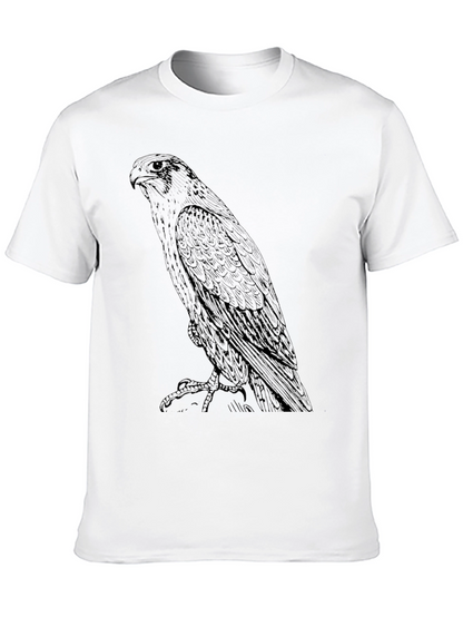 Mens Black T-Shirt with Eagle Graphic Print