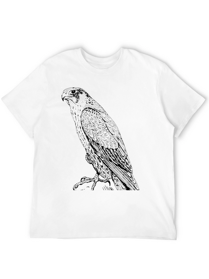 Mens Black T-Shirt with Eagle Graphic Print