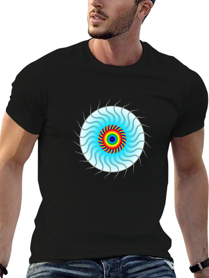Psychedelic Swirl Graphic Tee - Black