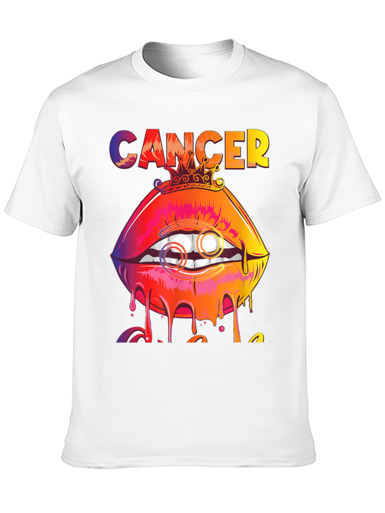 Cancer Zodiac Lips Graphic T-Shirt