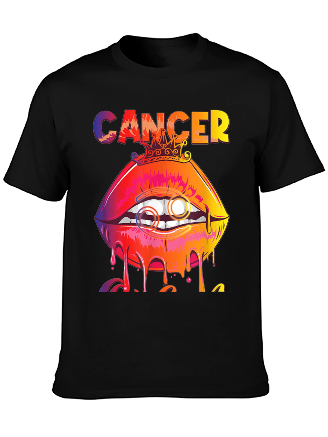 Cancer Zodiac Lips Graphic T-Shirt